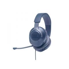 JBL Quantum 100 On Ear Blue 3 5mm  Stereo Sound Noise Isolation Passive Detachable Boom Mic Plastic Headband