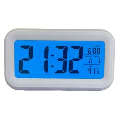 RELOJ DIGITAL LCD DE ESCRITORIO | BG161 | CALENDARIO, ALARMA Y TEMPERATURA | BLANCO