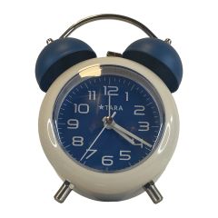 TARA | RELOJ DE ESCRITORIO | BG163 | TIMBRE CAMPANA | BLANCO/AZUL